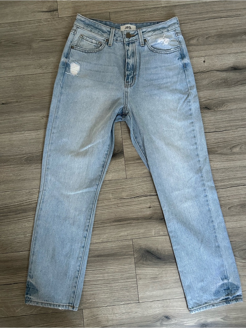 Just Black Light Wash High-Rise Straight Jeans
